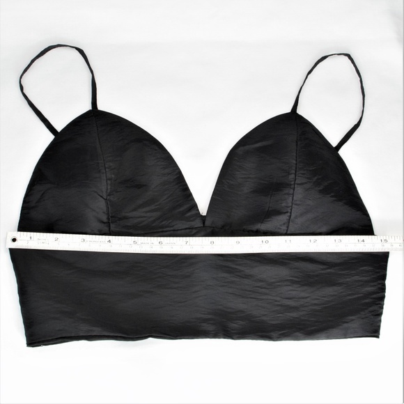 Black Strap Bustier Crop Top with Elastic/Zipper - Picture 5 of 6